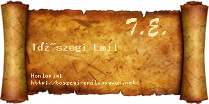 Tószegi Emil névjegykártya