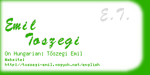 emil toszegi business card